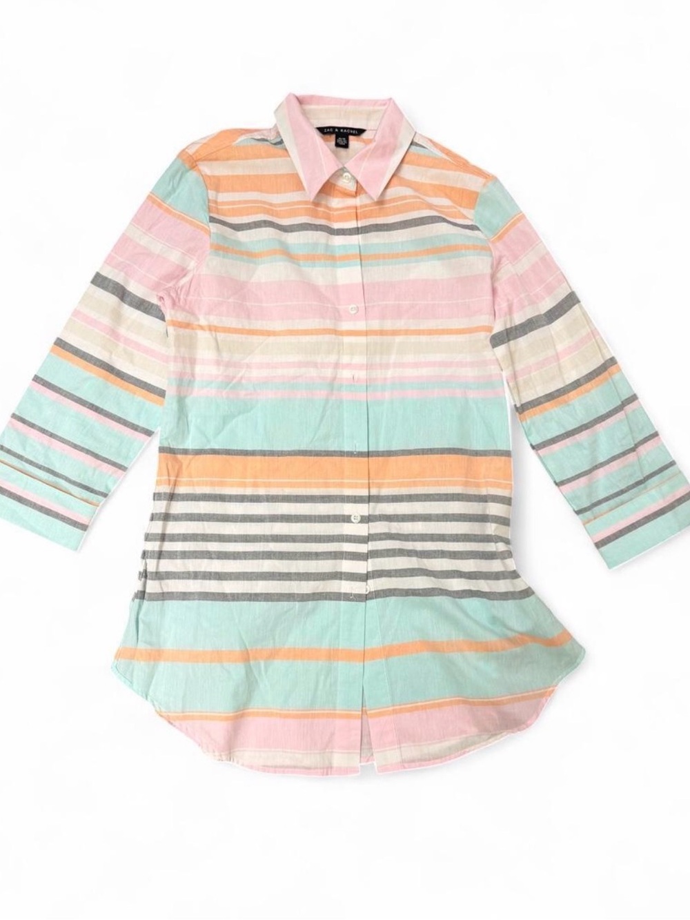Zac & Rachel Pastel Striped Button-Up - Pink, Peach & Mint